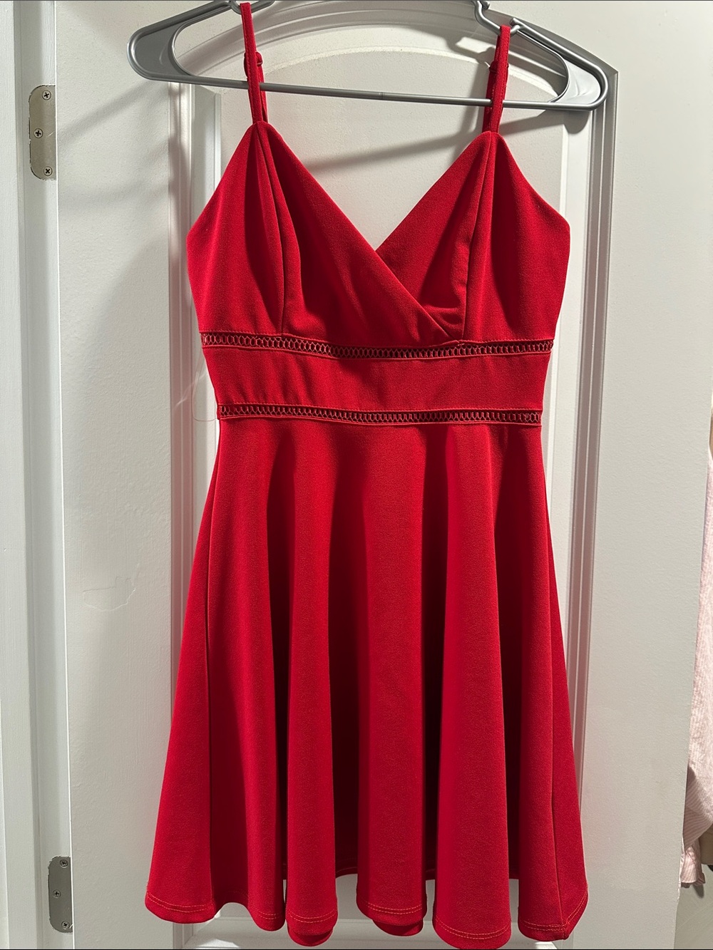 Altar'd State Red Spaghetti Strap V-Neck Mini Dress
